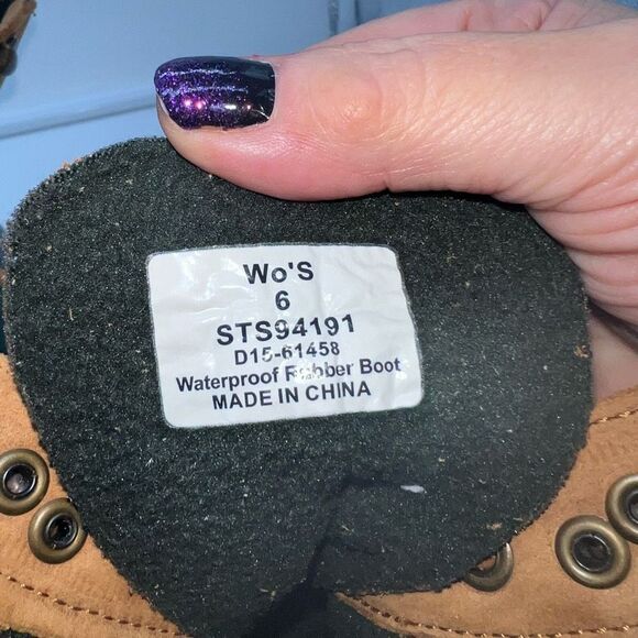 Sperry Top Sider Sperry Women’s Waterproof Rubber Duck Boot Brown Green - Picture 6 of 8